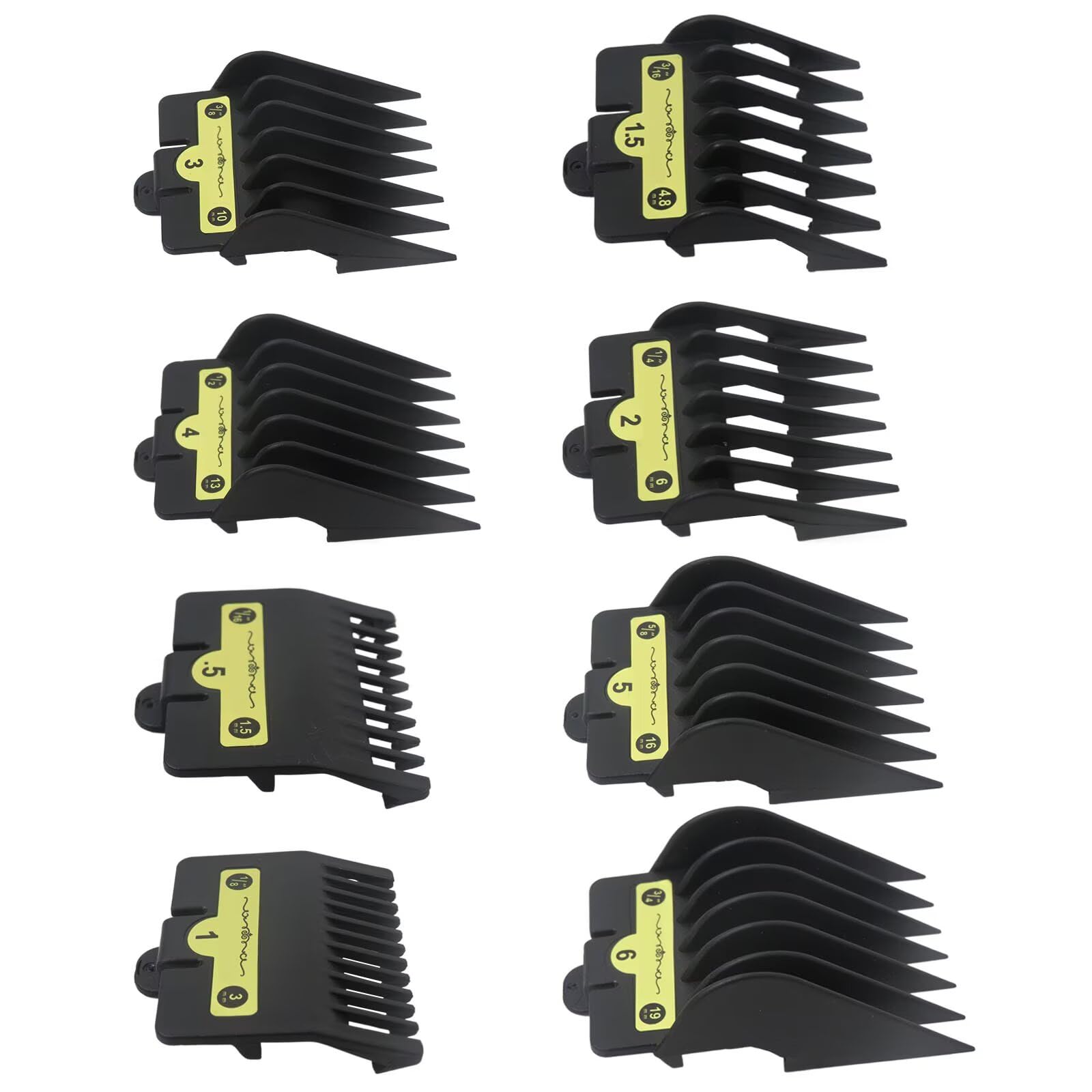 Zafina-UP 8pcs Clipper Guards for BaBylissPRO Barberology FX870, FX880, FX825, and FX673 Clippers, Trimmer Replacement Guards 8 Length (1/16, 1/8, 3/16, 1/4, 3/8, 1/2, 5/8, 3/4inch)
