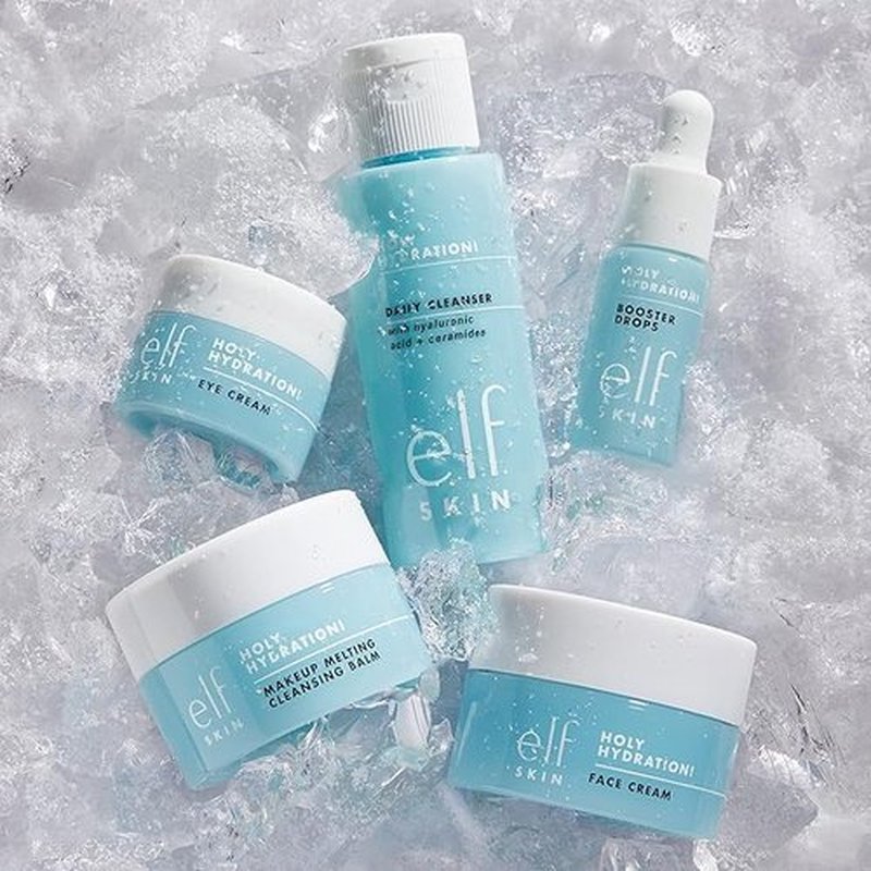 e.l.f. SKIN Holy Hydration! Mini Skincare Kit - Cleanser, Makeup Remover, Moisturizer & Eye Cream