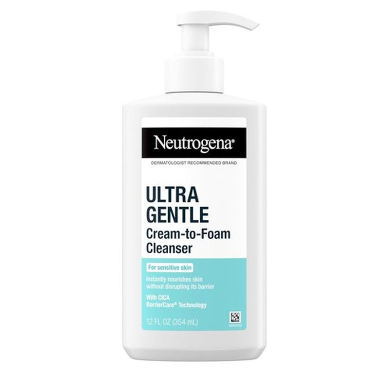 Neutrogena Ultra Gentle Foaming Face Wash - Fragrance-Free Cleanser for Sensitive Skin, 12 fl oz