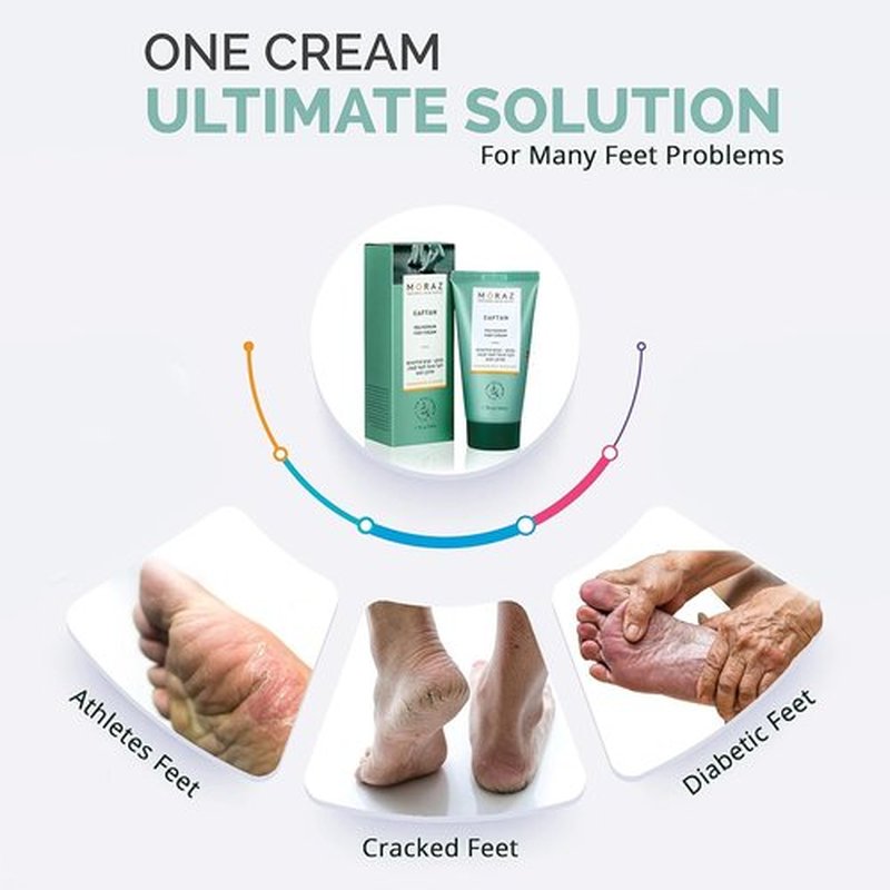 Moraz Caftan Polygonum Foot Cream for Dry Cracked Heels and Feet with 75% Polygonum Extract – Non-greasy, Fast-absorbing Intensive Foot Moisturizer for Dry Cracked Feet, Vegan, Paraben Free, 8.5 Fl Oz