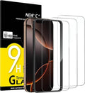 NEW'C iPhone 17 & 16 Pro Screen Protector - 3 Pack Tempered Glass, Easy Installation Tool Included | Ultra Resistant & Case Friendly