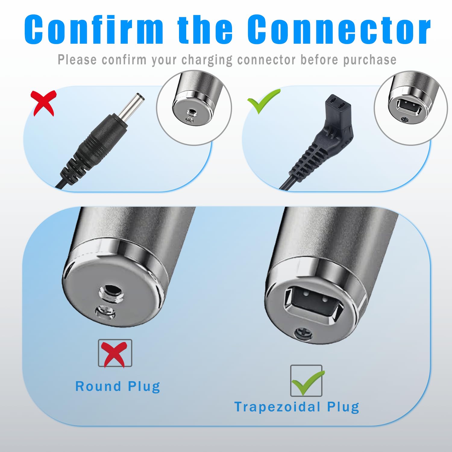 5V Power Adapter Charger for Wahl Trimmer SS2L, WSS3L, 5616L, 5701, 9818A, 9818-5001, 9870, 9884L2, 9896, 9899, Replacement Charger Cord Fit 9864 Stainless Steel Lithium Ion 2.0+ Beard Trimmer