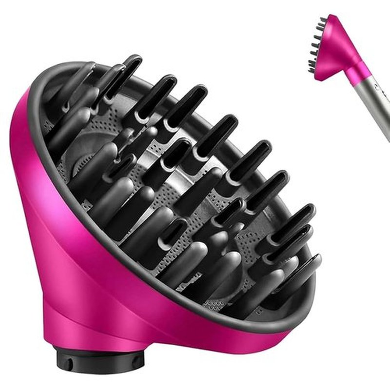 Dyson Upgraded Large Diffuser Attachment - Converts Airwrap Styler to Hair Dryer, Heat Resistant Nylon Fiber, Rose