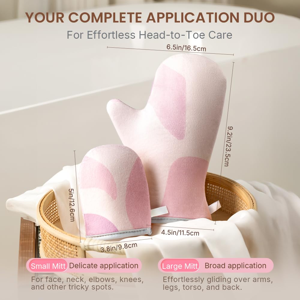 Cryslora Lotion Applicator & Self Tanning Mitt - Short-Pile, Reusable, Durable, No Absorption, Anti-Sliding Glove for Even, Waste-Free Application of Lotions, Oils & Creams