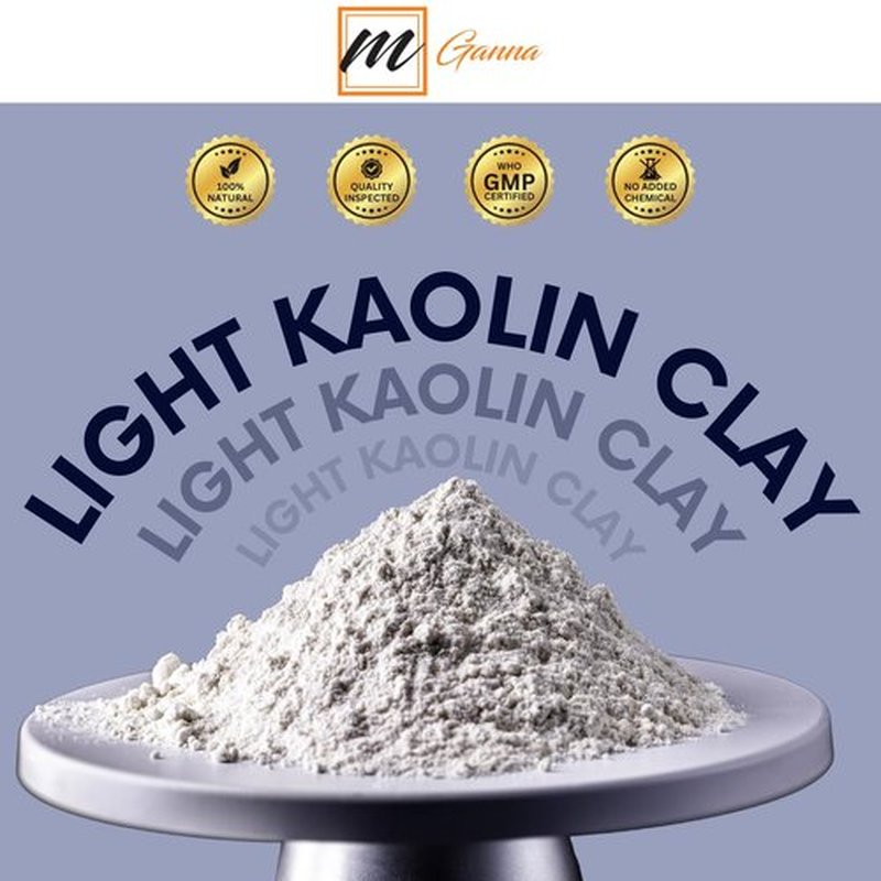 mGanna 100% Natural Light Kaolin Clay Powder (1 Pound) for Facial Masks, Creams, Face Masks, and Soap Making 1 LBS / 454 GMS