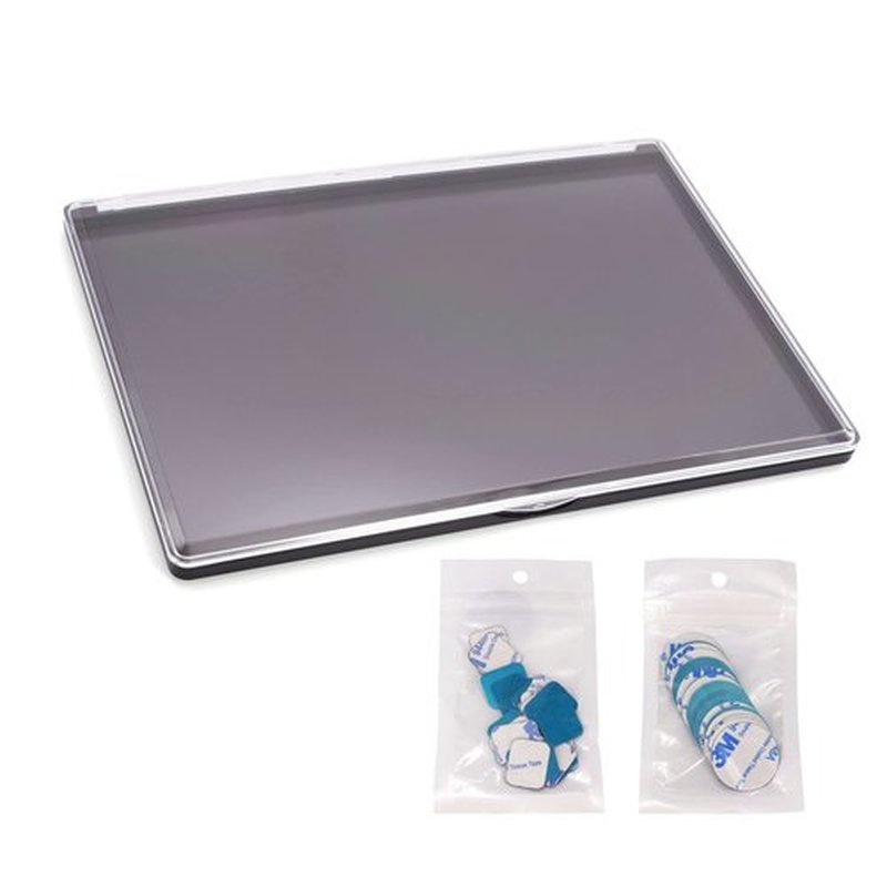 Snowso XL Large Empty Magnetic Eyeshadow Palette with Clear Top, Travel Makeup Organizer with 40Pcs Adhesive Metal Stickers For DIY Your Own Powder Palette (XL Large - 9.25'x6.57')