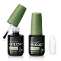 Love Easy Base Coat Gel Polish Set for Nails, 2 Pack Clear Crystal Strengthen Apex Building Enhance Reinforce, Long Lasting 28+ Days, Safe Formula Protect Uneven Thin Damaged Weak Nail（U V Lamp Cured）