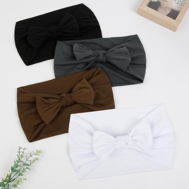 Huachi Bow Headbands for Women Fashion Wide Head Bands for Women’s Hair Non Slip Soft Elastic Hairbands Headwrap Turban Bandanas African Thick Workout Yoga Gym Hair Accessories, 4 Packs