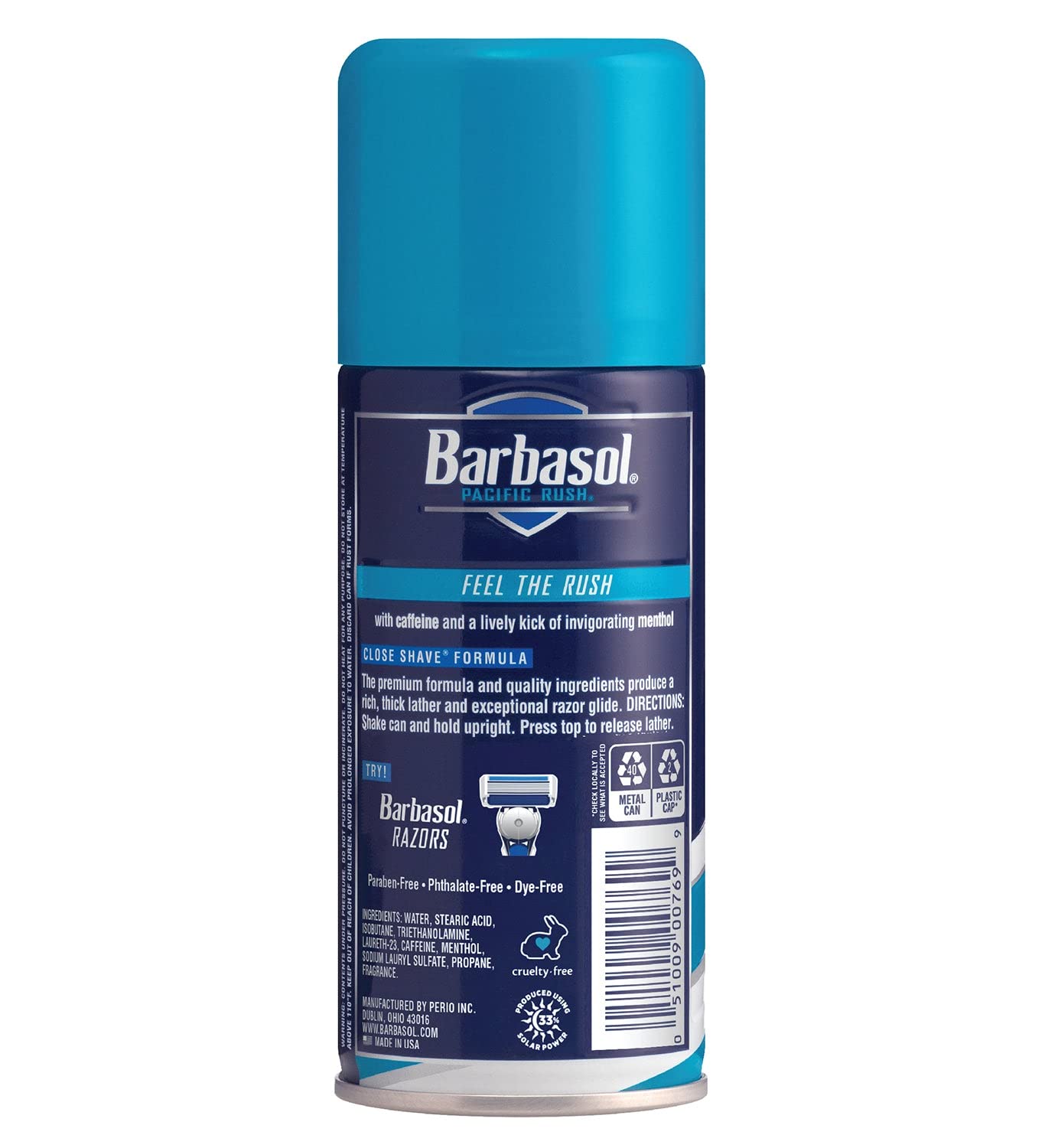 Barbasol Shave Cream 7 Ounce (Pacific Rush, Pack of 3)