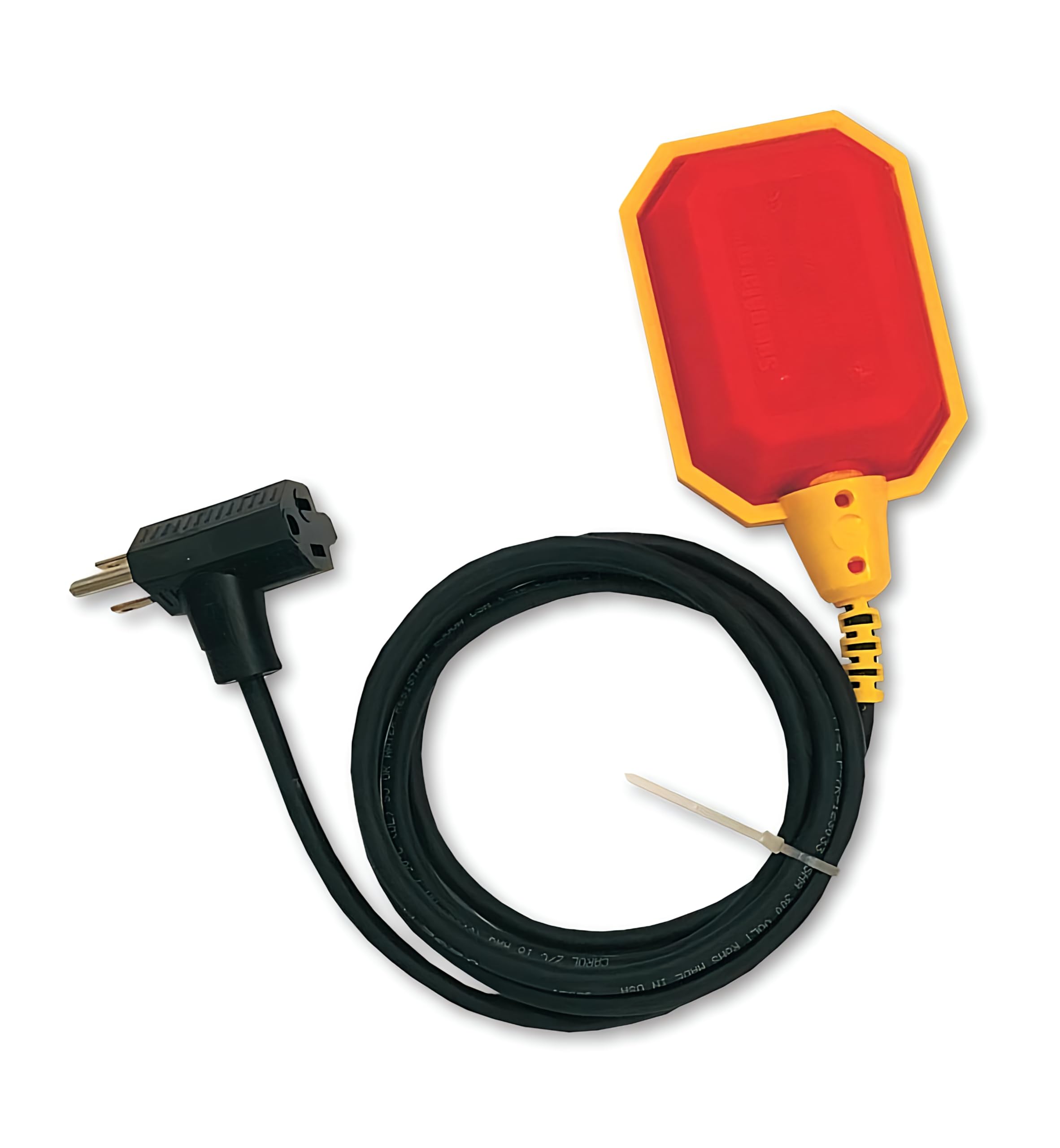 Premium Sump Pump Float Switch | Universal 10-Ft Tether with Piggyback Plug | Heavy-Duty for Grinder, Septic & Sewage Pumps | Rated for 1M Cycles | IP68 Waterproof