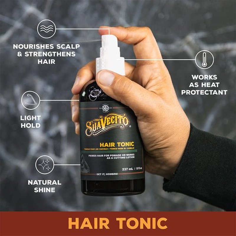 Suavecito Hair Tonic Spray 8 oz | Nourishing Formula for Resilient Hair - Alcohol-Free & Paraben-Free - Combats Dryness & Breakage