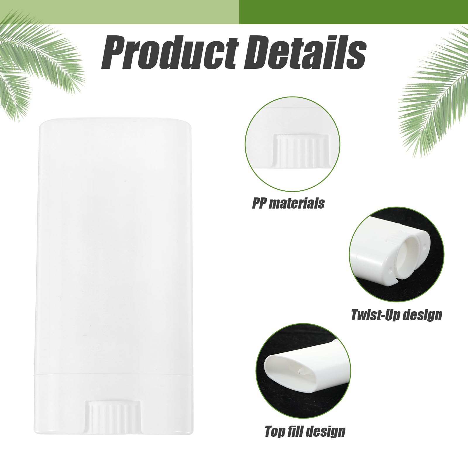 Guduling 10 Pcs Deodorant Container,Deodorant Tubes Empty,Twist-Up Refillable Plastic Empty Deodorants Containers,for DIY Deodorants, Aromatherapy, Balm, Etc