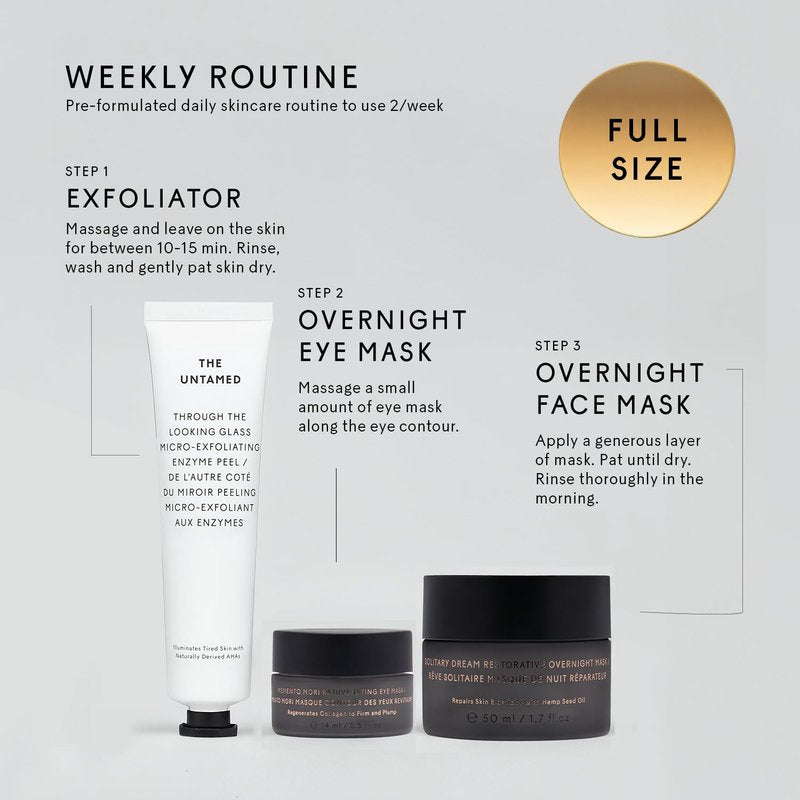 Untamed Weekly Kit - Complete Facial Skin Care Set for Hydration & Even Skin Tone | Exfoliator & Masks