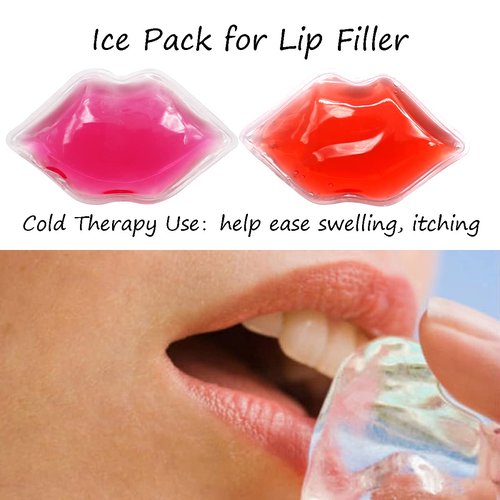 Lip Shaped Ice Pack for Post-Procedure Swelling & Bruising,Reusable Gel Cold Compress for Soothing Relief After Lip Filler,Injections,Small & Flexible for Face & Eyes