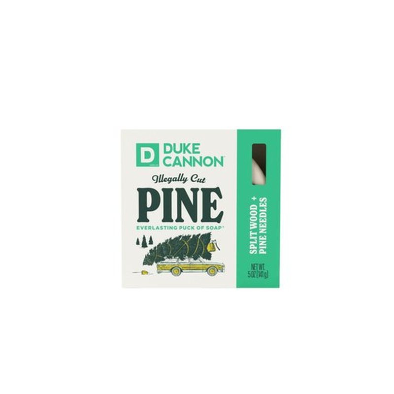 Duke Cannon Illegally Cut Pine Soap for Men – Split Wood + Pine Needles Scent, Long-Lasting Puck of Soap, 10 oz Bar