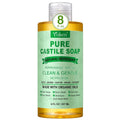 Yoken Peppermint Castile Soap Liquid 8 OZ, Made with Certified Organic Oils, Gentle Peppermint Soap for Body Wash, Face, Hands, Dishes, Laundry & More - Vegan & Natural Ingredients Versatile Cleanser