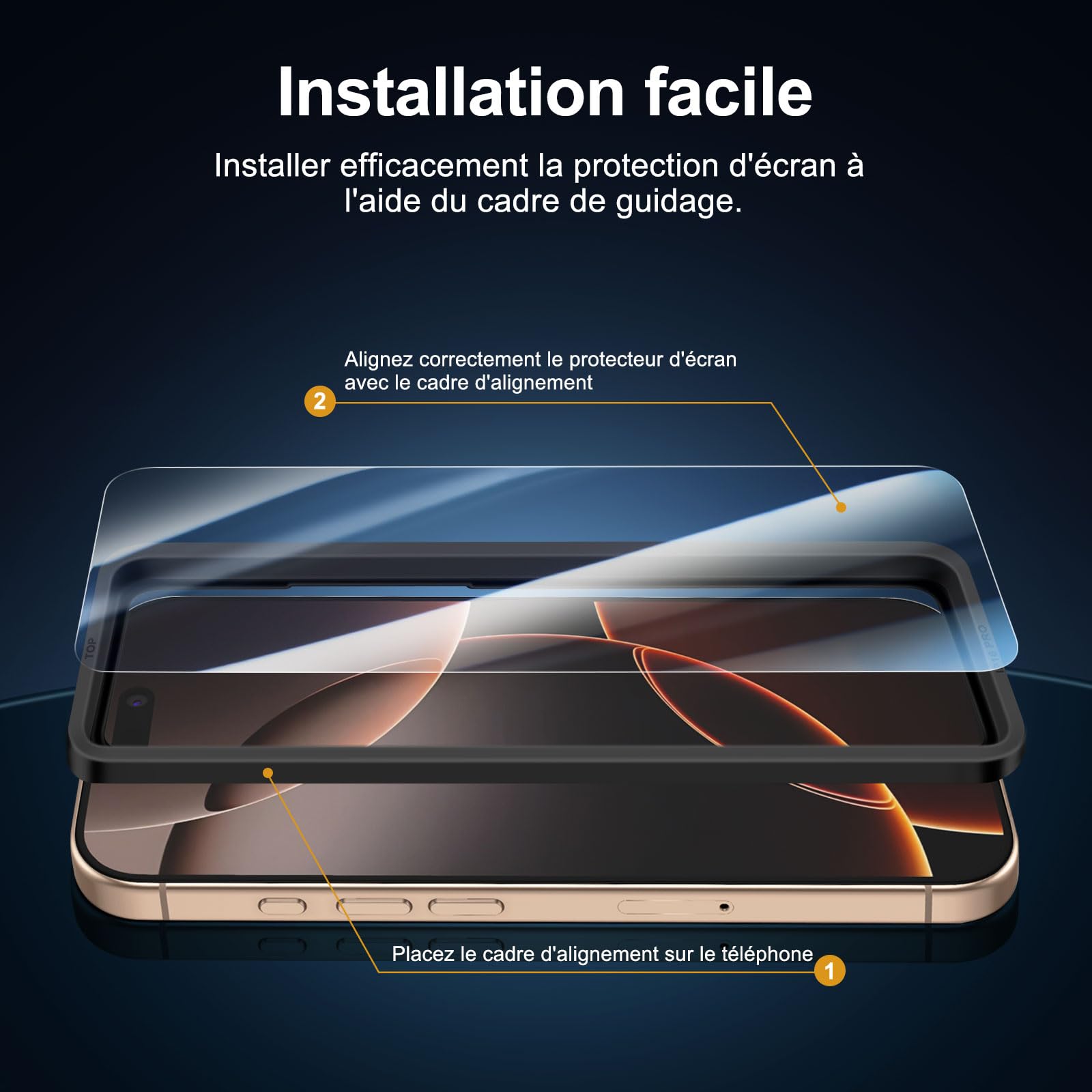 NEW'C 3 Pack Designed for iPhone 16 Pro, iPhone 17, 17 Pro Screen Protector (6.3 inches), Enhanced Tempered Glass Protection with easy installation tool included, Case Friendly