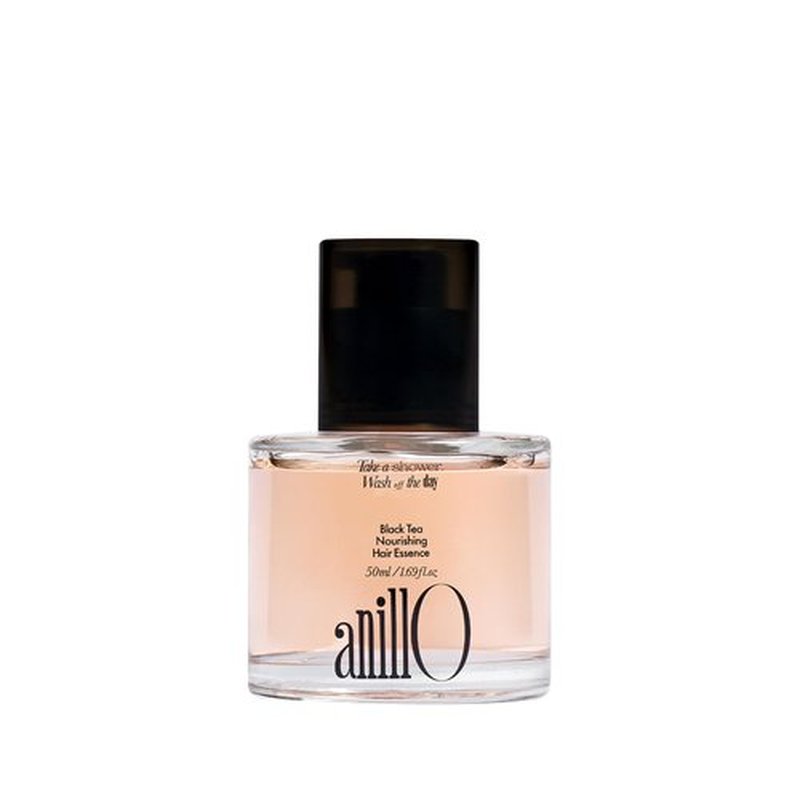 ANILLO Black Tea Nourishing Hair Essence with Green Tea Oil, Protein & Biotin for Nourishment and Shine - Creamy Woody Scent, Vegan, Paraben-Free 50ml / 1.69 fl. Oz