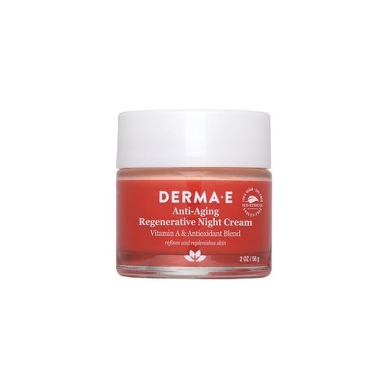 Derma E Anti-Aging Night Cream - Firming Astaxanthin Moisturizer for Face - Lightweight 2 oz with Jojoba Oil & Vitamin E