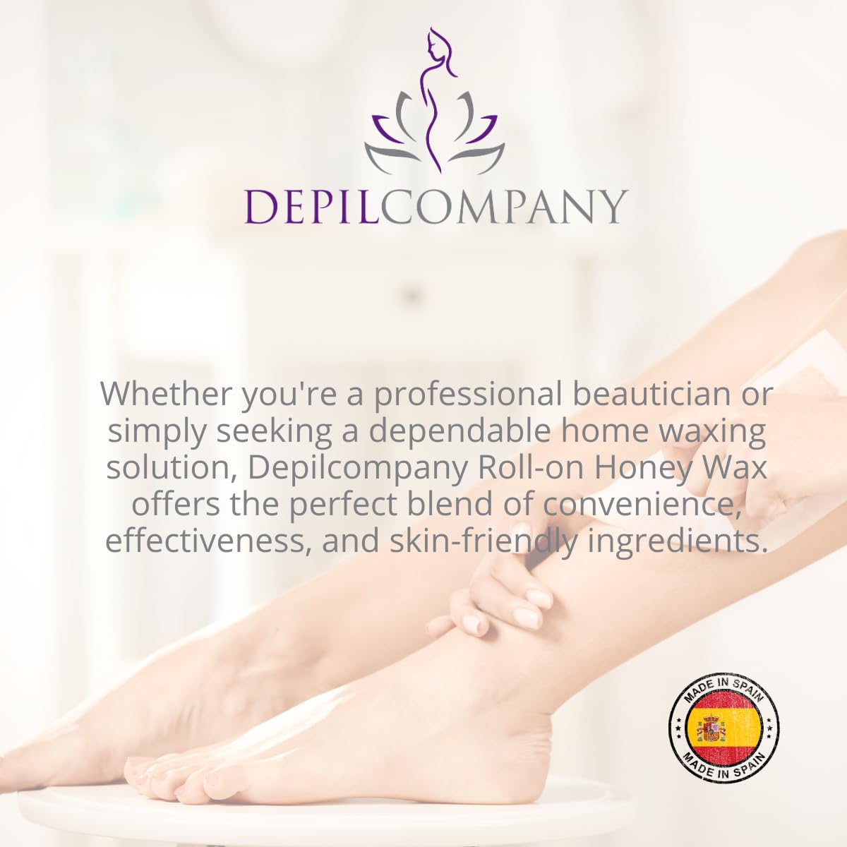 Depilcompany Roll-On Honey Wax | Warm Roll-On Depilatory Wax for Smooth Hair Removal | Soft Wax | Single-Use | Hygienic | Made in Spain | 3.53 oz (3 PCS)