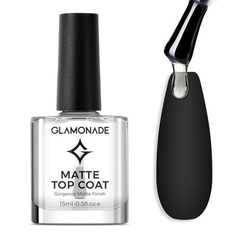 Glamonade Matte Top Coat Nail Polish - Quick Dry Clear Coat for Long-Lasting Manicure | 0.34 FL Oz