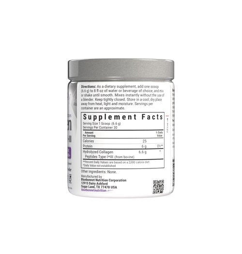 Bluebonnet Nutrition Beautiful Ally Collagen Powder, Hydrolyzed Collagen from Grass Fed Cows, Collagen Peptides Type 1 & 3, Non GMO, Gluten Free, Soy Free, Milk Free, 28 Servings, Unsweetened, 6.9 Oz