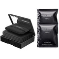 CARSLAN Makeup Blotting Paper with Powder, Black Magnet Blotting Sheet for Oily & Combination Skin, Portable Compact with Puff & Mirror, Keeps Makeup Fresh All Day, 450 Sheets + 8 Refill Adhesive Pads