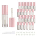 COSIDEA 14pcs Empty 6ml big doe foot wand Chunky lip gloss tubes for DIY lipgloss,Pink round lipgloss containers tubes with thick wand (Pink)