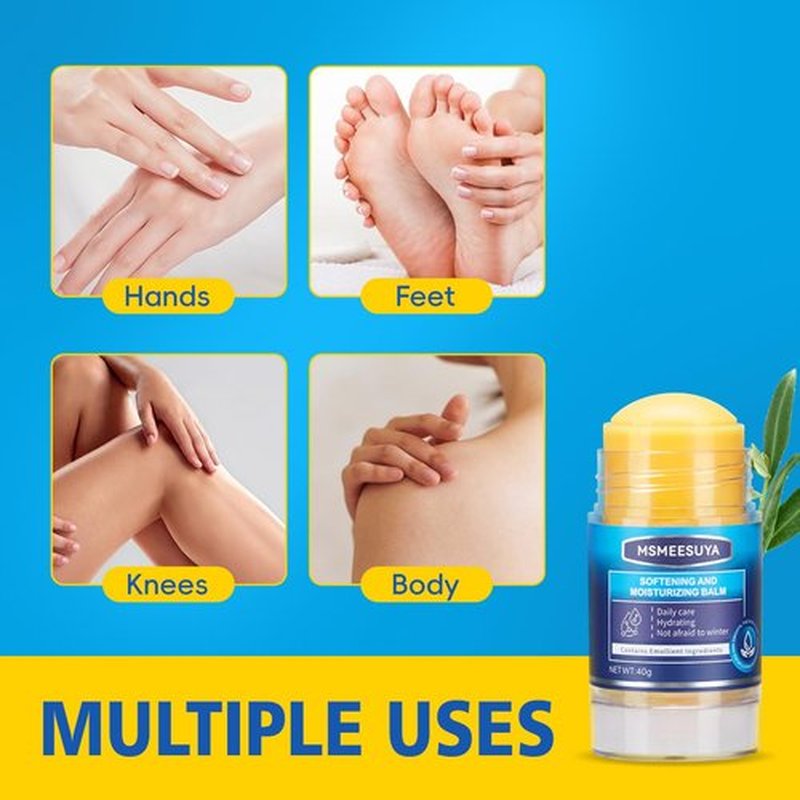 MSMEESUYA Foot Cream Stick Duo for Dry Cracked Heels and Feet, Moisturizing Heel Balm Set, Softening Foot Care Sticks for Rough Skin, Callus & Dryness, Original + Peach Hydration, 2-Pack