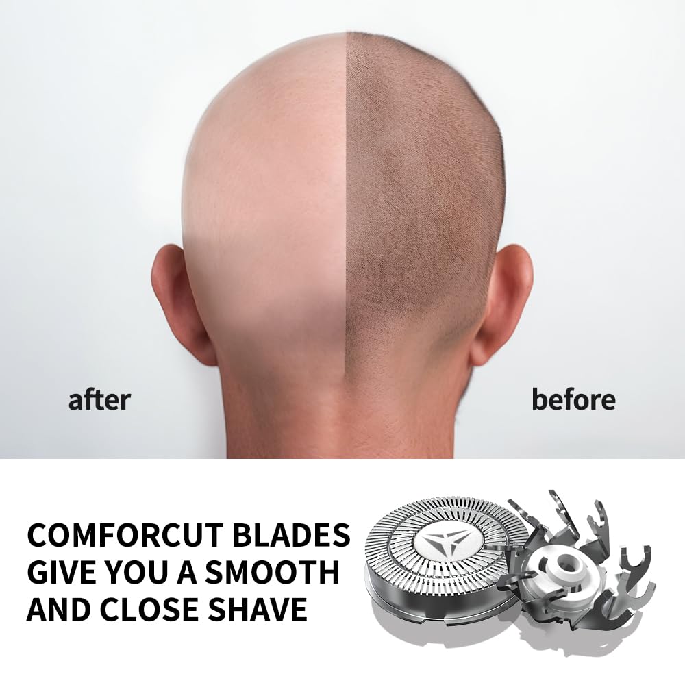 Shaver Replacement Blades for Skull Shaver Pitbull Replacement Blade,Replacement Heads for Pitbull Gold/Silver/Platinum Pro Shaver (4 Blades)