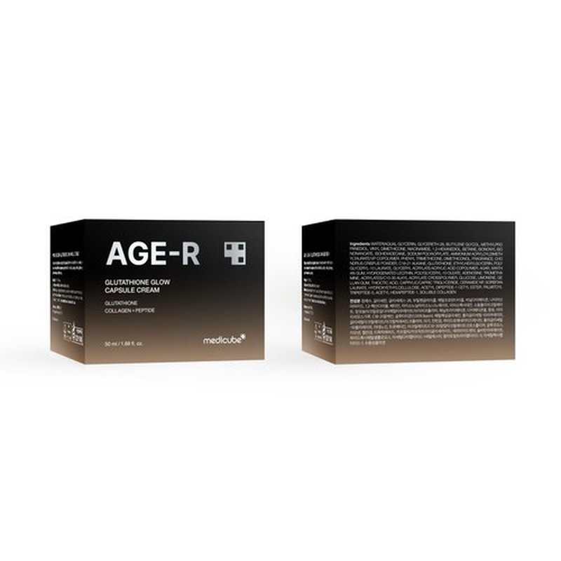 medicube AGE-R Glutathione Glow Capsule Facial Cream - Instant Lifting Moisturizer - Collagen Peptide For Hydrating Glow - Improve Blemishes, Uneven Skin Tone - Korean Skin Care 1.69 fl.oz