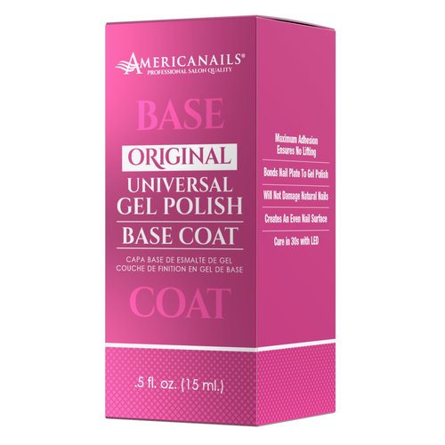 Americanails B1 Gel Polish Base Coat - Original Dual Cure Formula for Maximum Adhesion, Long Lasting, Soak Off UV LED Fast Drying Nail Gel Foundation (.5 oz)
