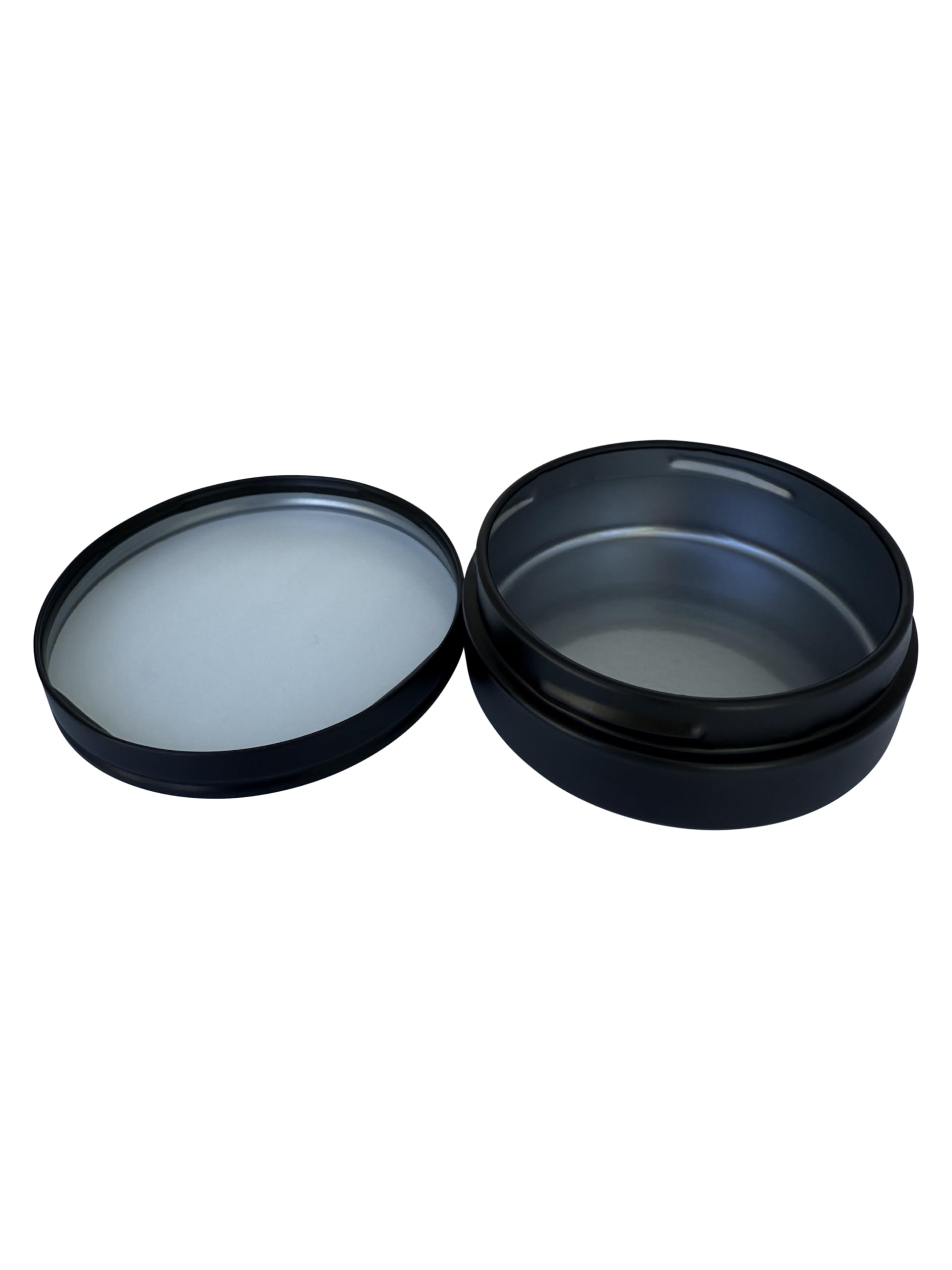 TYNZZ 3 Pcs, Metal Tin Round Container, Mini Portable Small Storage Container Kit with Twist Lid for Home Storage 2.5x1 Inch, Black