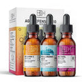 BH Dermcenter Age Defense Trio Anti-Aging Serum Set for Face and Eyes - Vitamin C, Retinol, Hyaluronic Acid Face Serum for Men and Women - 30ml Each - Paraben Free, Cruelty Free