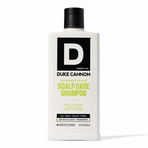 Duke Cannon Superior Grade Scalp Care Shampoo for Men, 14 oz – Salicylic Acid for Build-Up Removal, Rosemary & Arnica for Scalp Soothing, Wheat Protein for Strength, Sulfate-Free