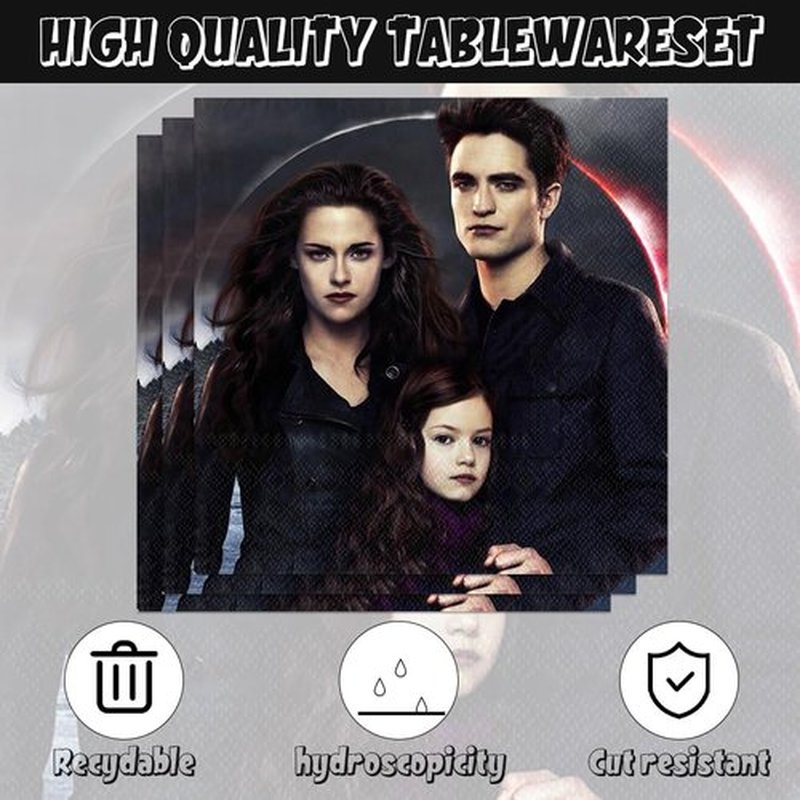 Saga of Twilight Party Decorations - 40pcs Tableware Set with Plates & Napkins