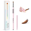 MelodySusie 3D Kolinsky Acrylic Nail Brush, Professional Nail Art Sculpture Brush with Pink Metal Non-Slip Grip Handle, for Acrylic Application 3D Nail Art Flower Designs, Size 2