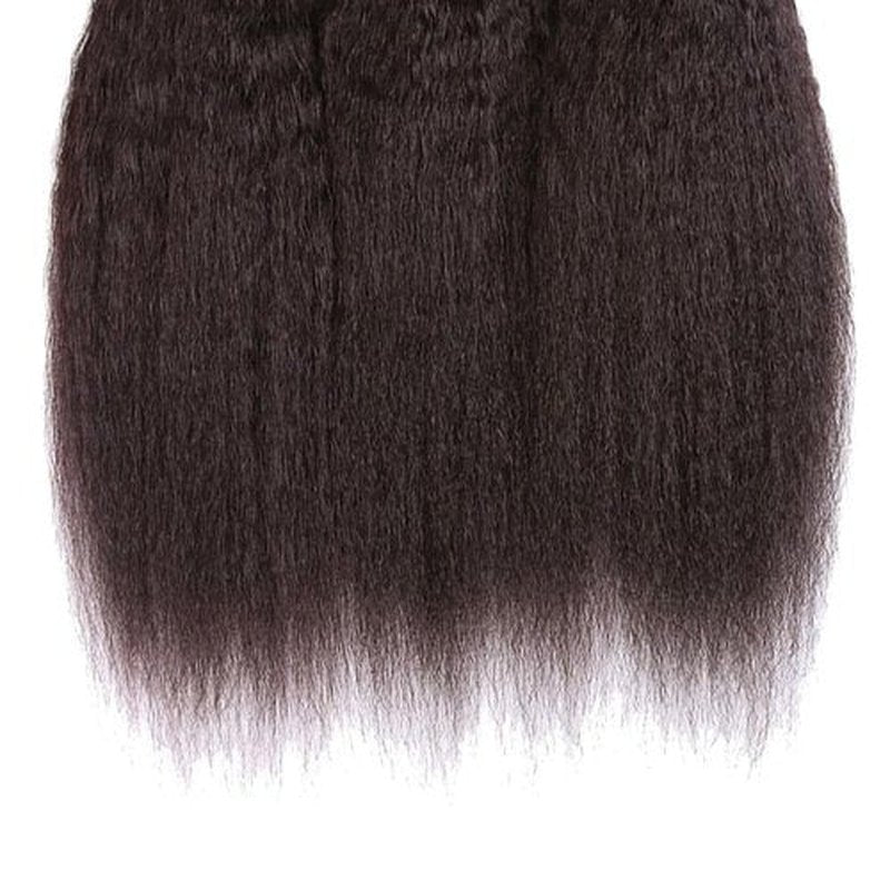Color #4 Yaki Straight Human Hair Bundles Dark Brown Bundles Chocolate Brown Weave Double Weft Brazilian Human Hair Extensions Silky and Soft for Black Women 16 18 20 Inch