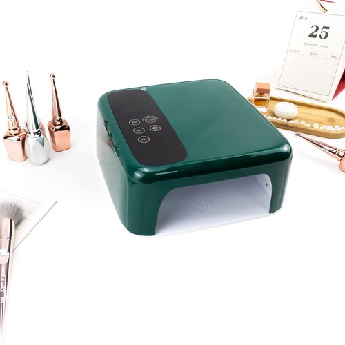 HVEST Cordless LED Nail Lamp 72W Rechargeable Nail Dryer 15600mAH Fast Drying Nail Polish Dryer, 4 Timers, Professional Nail Dryer for Regular Polish Green UV Nail Lamp for Salon Nail Artist Nail Tool