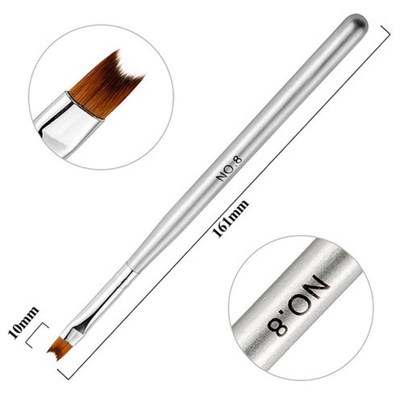 SILPECWEE 5Pcs Nail Art Brushes Double-Ended Nail Dust Brush And Ombre Nail Brush Nail Painting Kit French Manicure Brush Nail Design Pen Nail Art Supplies