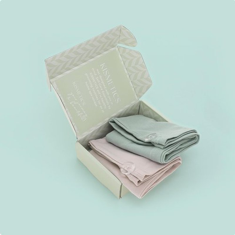 KISMETICS - 2 PCS Tee Shirt Drying Wrap, Frizz Free, Soft & Lightweight&Flexible, Hair Drying Turban, Gentle Drying Towel Wrap with Button, for Long Hair (Sage&Pink)
