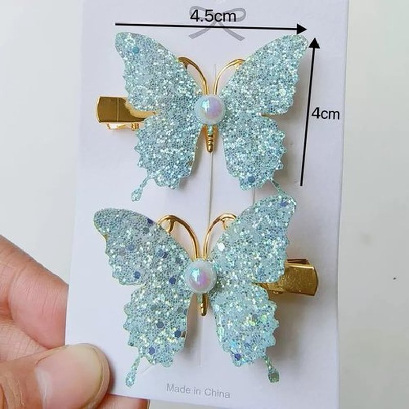 10-Pc Glitter Butterfly Hair Clips – Sparkly Hair Accessories for Women Girls, Trendy Fashion Hairpins for Spring Party, Everyday Looks Gift (A)