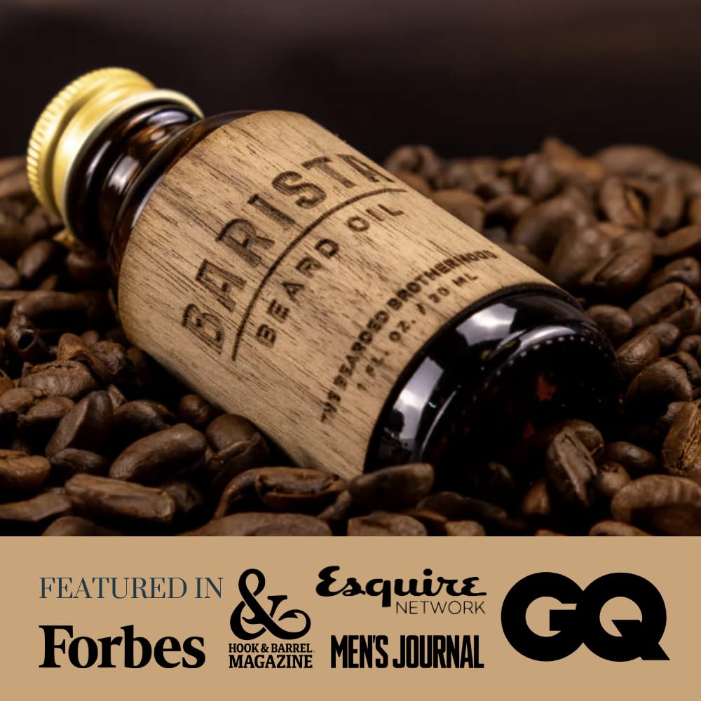 The Bearded Brotherhood TBB Barista Beard Oil – Rich Coffee & Dark Chocolate Scent – Premium Conditioning Oil for Soft, Healthy & Itch-Free Beards, 1 oz