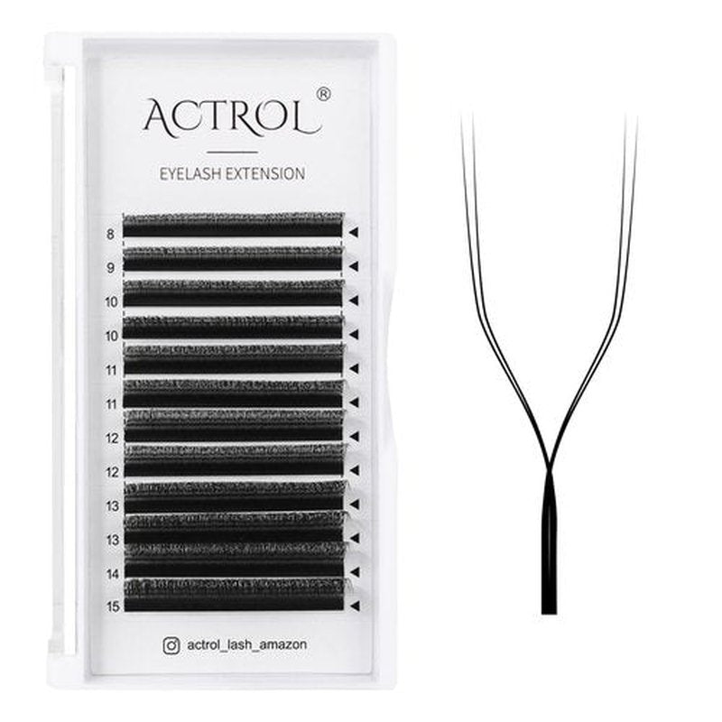 ACTROL U Lashes Extensions Black 0.07mm C Curl 8-15mm Mix 4D Volume Individual Professional UU Eyelashes Extension U Shaped Easy Fan Lashes