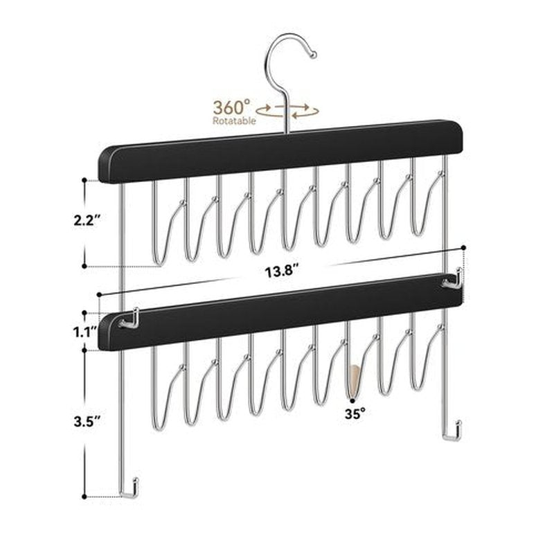 2 Pack Hair Extension Holder & Hanger – Braiding Rack Stackable Hair Extension Storage Rack for Styling, Rotatable Wig Organizer Stand for Wigs, Hairpieces, Clip/Tape Ins and Accessories