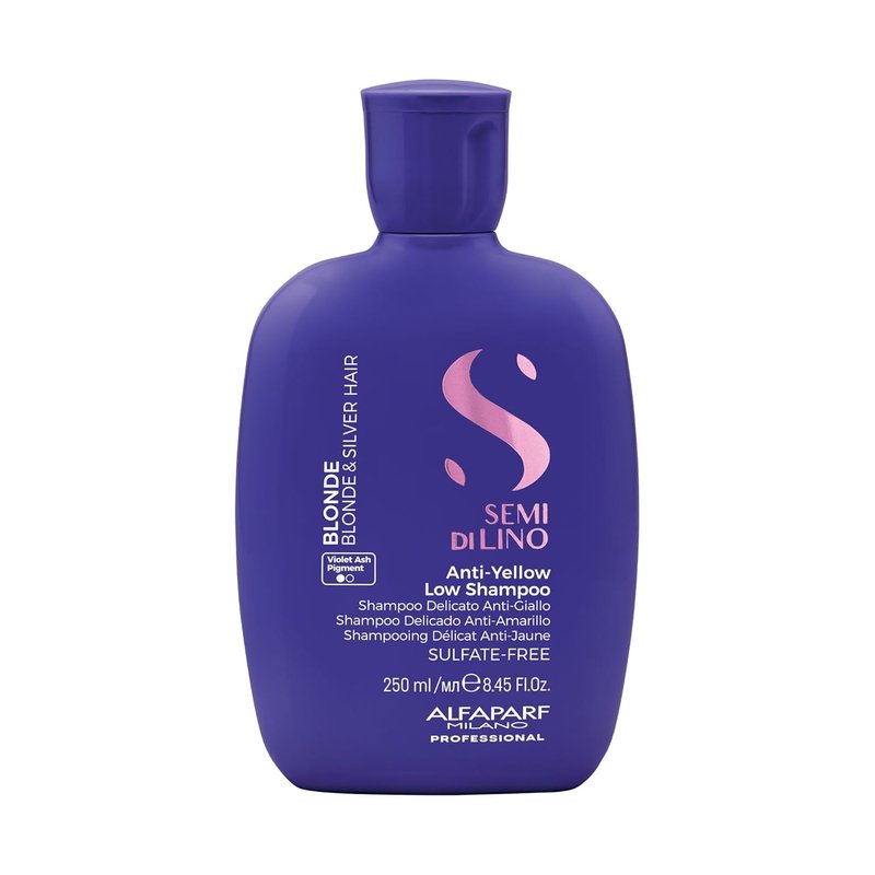 ALFAPARF MILANO Purple Shampoo - Neutralizes Brassy Tones for Blonde & Silver Hair - Hydrating & Strengthening, Sulfate Free