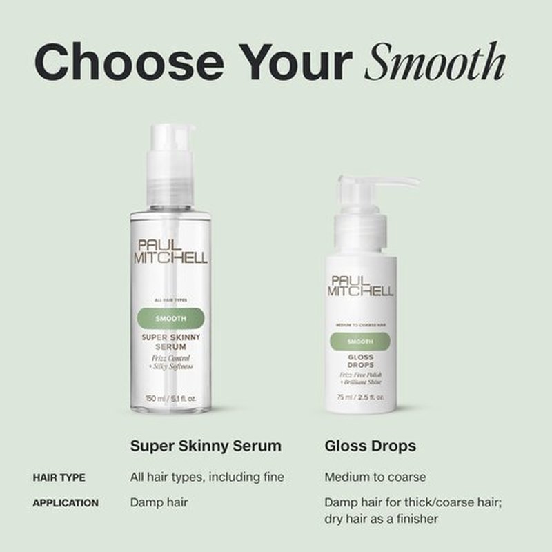 Paul Mitchell Gloss Drops Shine Serum, Frizz-Free Polish, Brilliant Shine, For Medium To Coarse Hair, 2.5 fl. oz