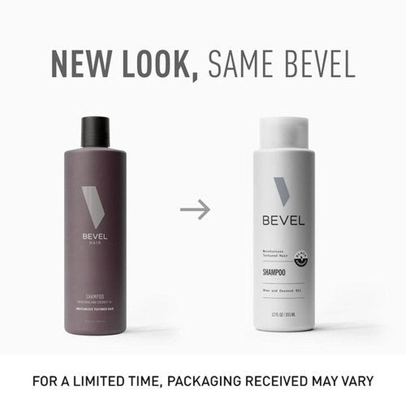 Bevel Shampoo for Men - Sulfate-Free Coconut Oil & Shea Butter Formula for Textured Hair, 12 Oz