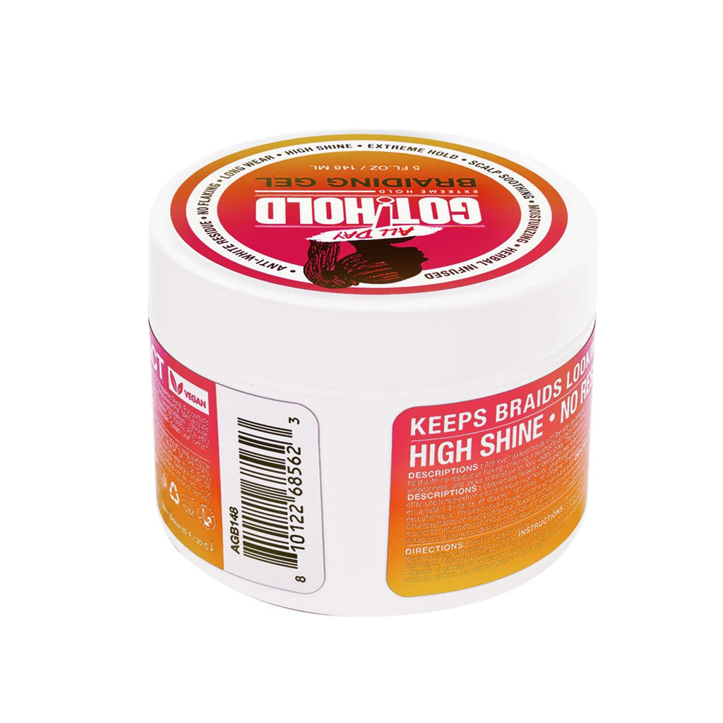 ALL DAY GOT HOLD Braiding Gel for Natural Hair Extreme Hold, Hydrating & Frizz-Free, Sage Extract, No Flaking or Drying, High Shine for Braids, Twists, Cornrows, 5oz