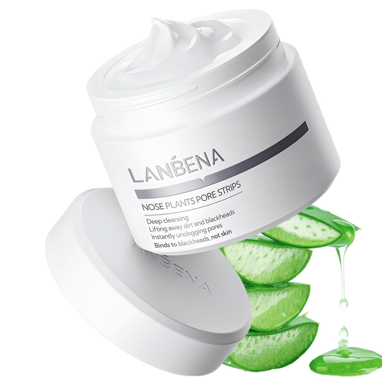 LANBENA Blackhead Mask, Nose Plants Pores Strips Blackhead Remover Mask Peel off Mask Facial Pore Cleanser Purifying Face Mask Nose Strips (1.06 Ounce) - White